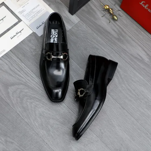 Replica Salvatore Ferragamo Leather Shoes For Men #1480640 $92.00 USD for Wholesale