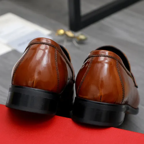 Replica Salvatore Ferragamo Leather Shoes For Men #1480641 $92.00 USD for Wholesale