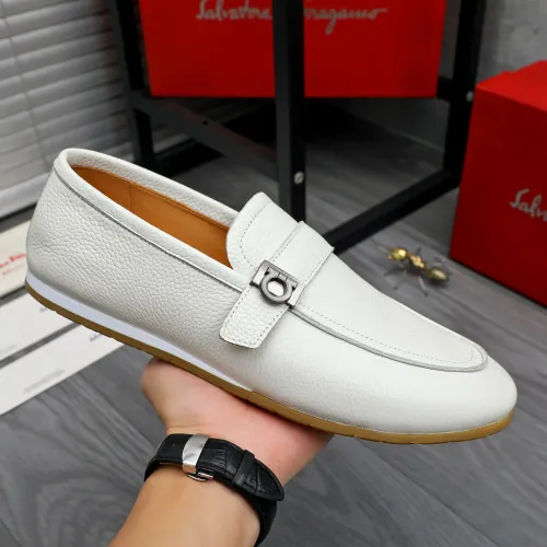 Replica Salvatore Ferragamo Leather Shoes For Men #1480643 $85.00 USD for Wholesale