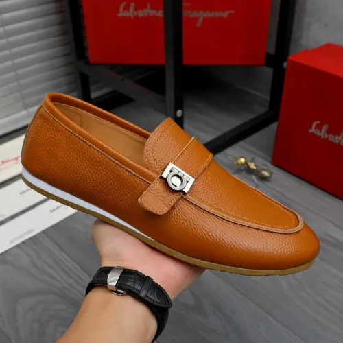 Replica Salvatore Ferragamo Leather Shoes For Men #1480644 $85.00 USD for Wholesale