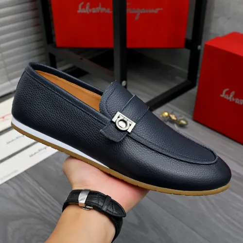 Replica Salvatore Ferragamo Leather Shoes For Men #1480645 $85.00 USD for Wholesale