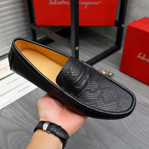 Replica Salvatore Ferragamo Leather Shoes For Men #1480650 $72.00 USD for Wholesale