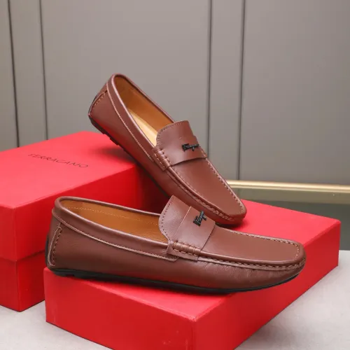 Replica Salvatore Ferragamo Leather Shoes For Men #1480918 $80.00 USD for Wholesale