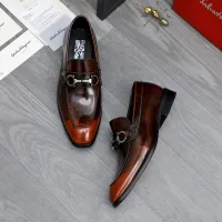 $92.00 USD Salvatore Ferragamo Leather Shoes For Men #1480639